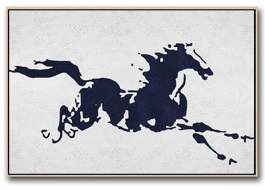 Horizontal Navy Blue Minimal Art #NV315C - Click Image to Close